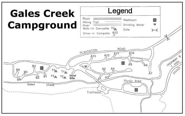Gales Creek Campground Map