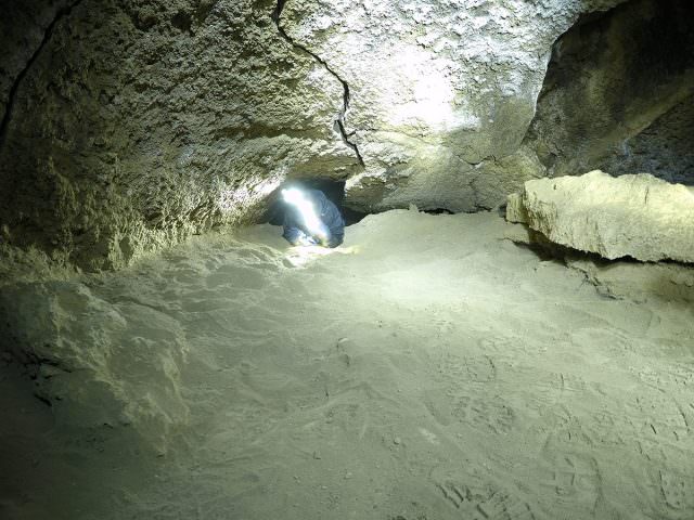 inside a cave