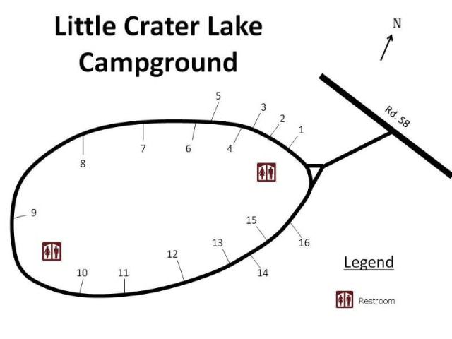 Little Crater Lake Campground Map