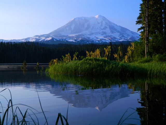 Takhlakh Lake and Mount Adams Takhlakh Lake Campground
