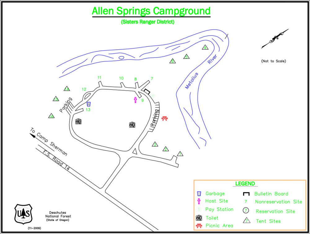 Allen Springs Campground Metolius River, Central Oregon