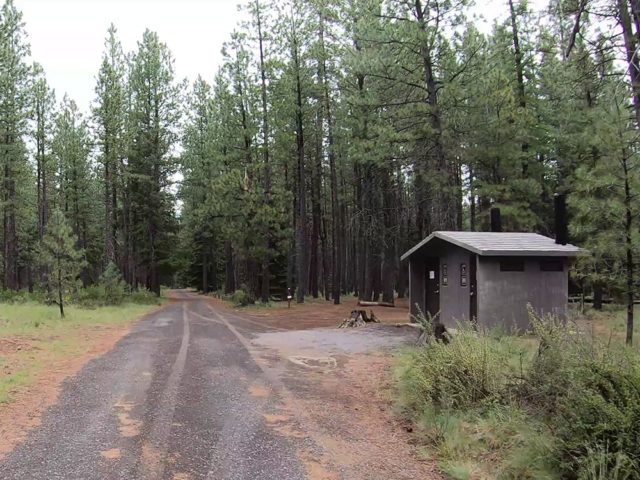 Vault toilets in campground Vault toilets in campground