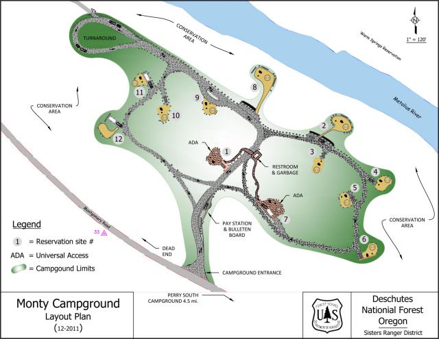 Monty Campground Map Oregon
