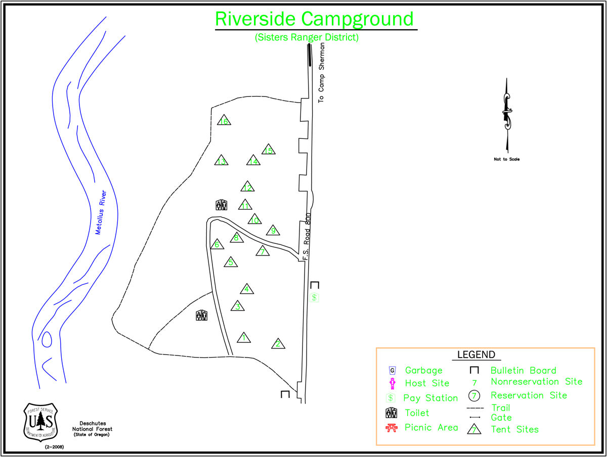 Map Of Camp Sherman Oregon Riverside Campground - Metolius River, Central Oregon