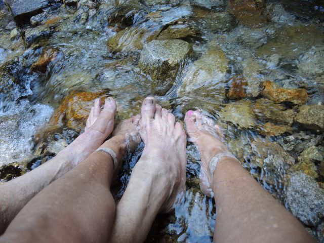 Toes in water