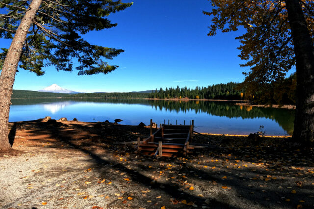 View of Timothy Lake with Mt Hood in the Background